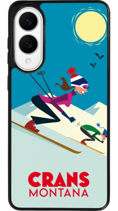 Coque Samsung Galaxy S25 Edge - Silicone rigide noir Crans-Montana Ski Downhill