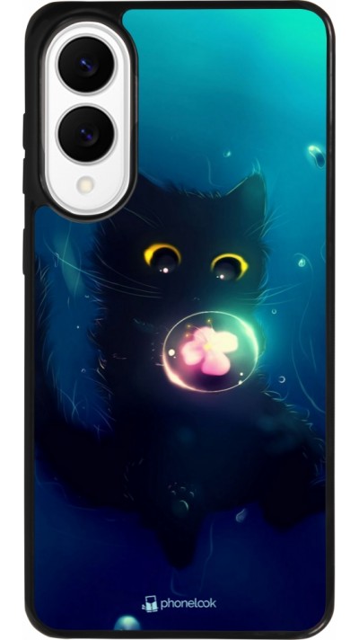 Coque Samsung Galaxy S25 Edge - Silicone rigide noir Cute Cat Bubble
