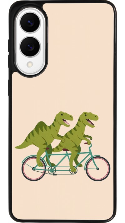 Coque Samsung Galaxy S25 Edge - Silicone rigide noir Dinosaurs on bikes 2026