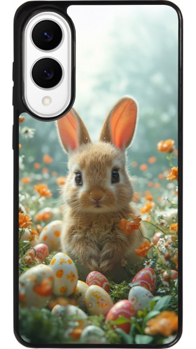 Coque Samsung Galaxy S25 Edge - Silicone rigide noir Easter 2026 Rabbit in the garden