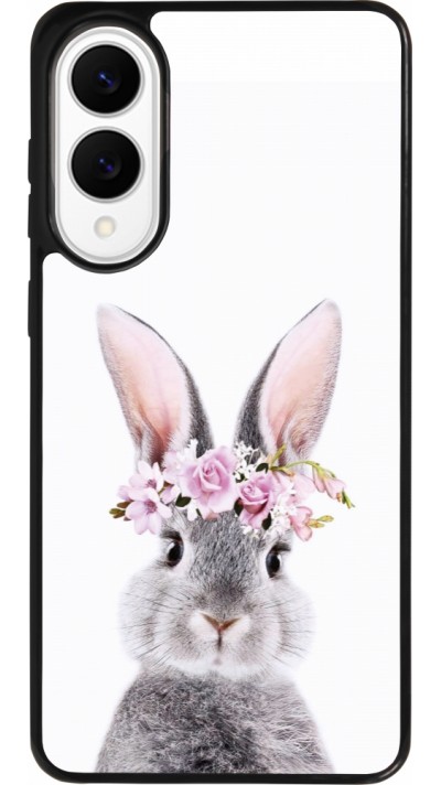 Coque Samsung Galaxy S25 Edge - Silicone rigide noir Easter 2023 flower bunny