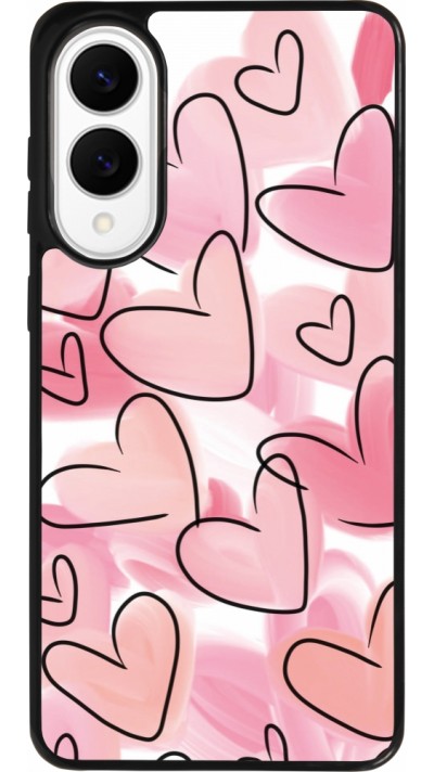 Coque Samsung Galaxy S25 Edge - Silicone rigide noir Easter 2023 pink hearts