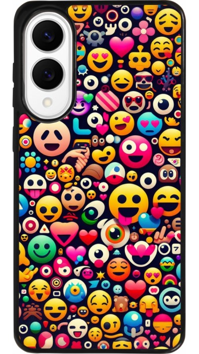 Samsung Galaxy S25 Edge Case Hülle - Silikon schwarz Emoji Mix Farbe