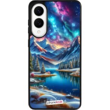 Samsung Galaxy S25 Edge Case Hülle - Silikon schwarz Fantasiebergsee Himmel Sterne