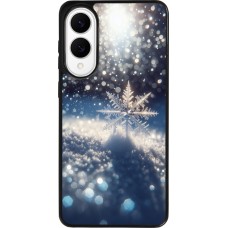 Samsung Galaxy S25 Edge Case Hülle - Silikon schwarz Schneeflocke Solar Glanz