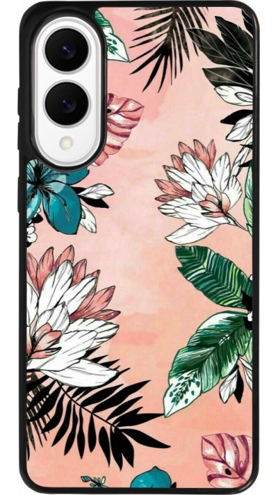 Samsung Galaxy S25 Edge Case Hülle - Silikon schwarz Flowers Artprint