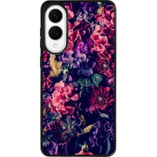 Coque Samsung Galaxy S25 Edge - Silicone rigide noir Flowers Dark
