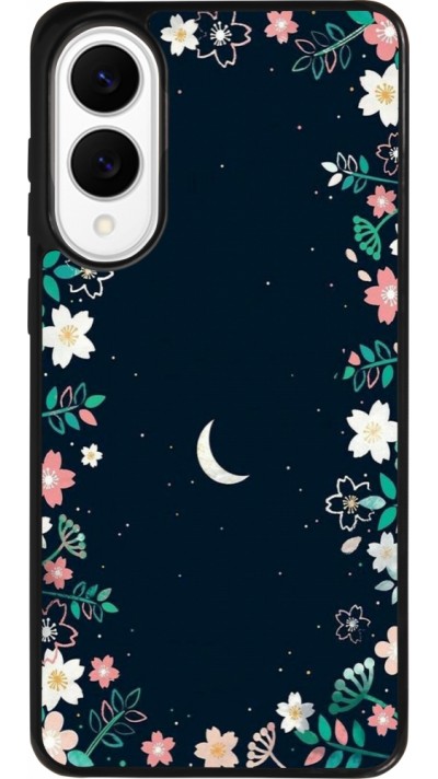 Samsung Galaxy S25 Edge Case Hülle - Silikon schwarz Flowers space