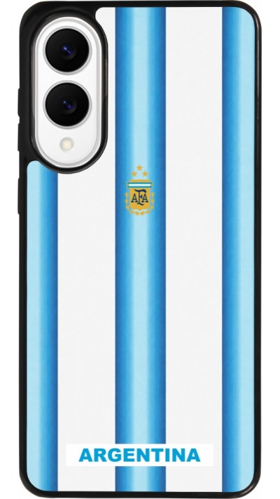 Coque Samsung Galaxy S25 Edge - Silicone rigide noir Maillot de football Argentine 2026 personnalisable