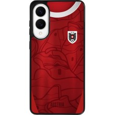 Coque Samsung Galaxy S25 Edge - Silicone rigide noir Maillot de football Autriche personnalisable