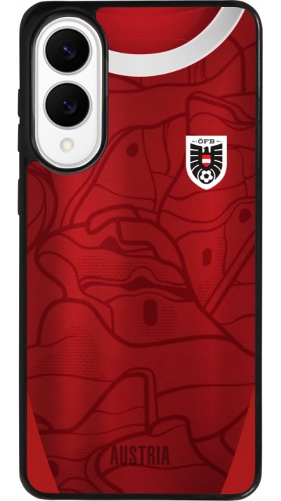 Coque Samsung Galaxy S25 Edge - Silicone rigide noir Maillot de football Autriche personnalisable