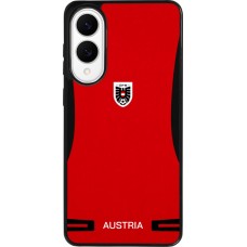 Coque Samsung Galaxy S25 Edge - Silicone rigide noir Maillot de football Autriche 2026 personnalisable