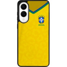Coque Samsung Galaxy S25 Edge - Silicone rigide noir Maillot de football Brésil 2022 personnalisable
