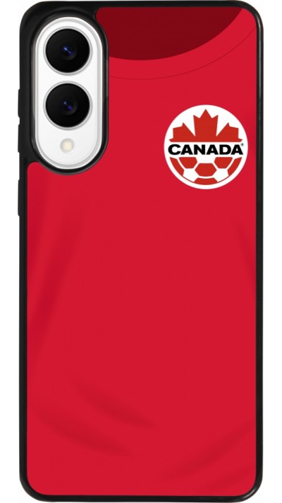 Coque Samsung Galaxy S25 Edge - Silicone rigide noir Maillot de football Canada 2022 personnalisable
