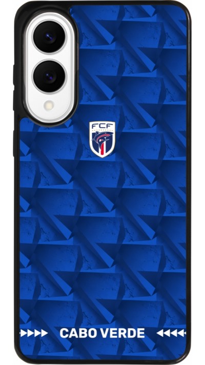 Coque Samsung Galaxy S25 Edge - Silicone rigide noir Maillot de football Cap-Vert 2026 personnalisable