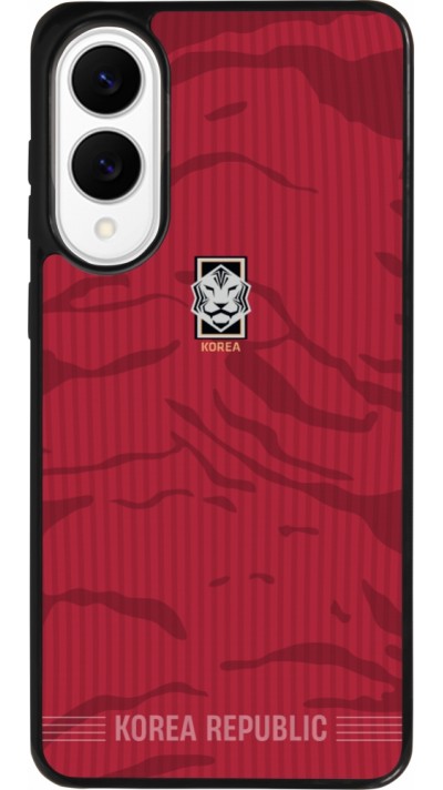 Coque Samsung Galaxy S25 Edge - Silicone rigide noir Maillot de football Corée du Sud 2026 personnalisable