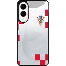 Samsung Galaxy S25 Edge Case Hülle - Silikon schwarz Kroatien 2022 personalisierbares Fussballtrikot