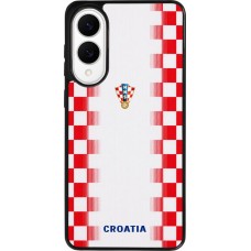 Coque Samsung Galaxy S25 Edge - Silicone rigide noir Maillot de football Croatie 2026 personnalisable