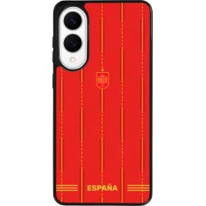 Coque Samsung Galaxy S25 Edge - Silicone rigide noir Maillot de football Espagne 2026 personnalisable