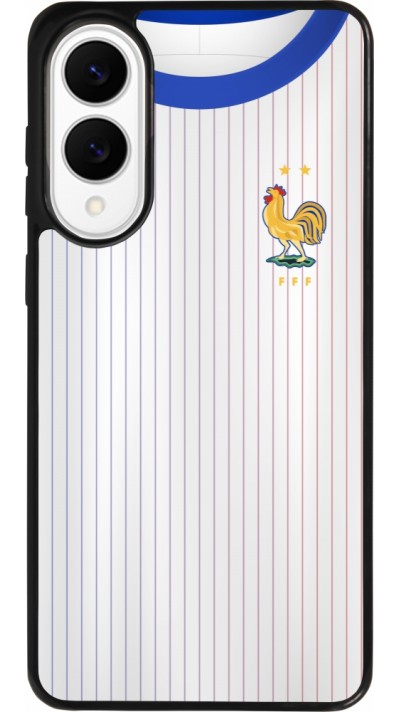 Coque Samsung Galaxy S25 Edge - Silicone rigide noir Maillot de football France Extérieur personnalisable