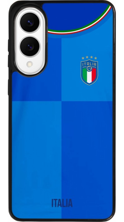 Coque Samsung Galaxy S25 Edge - Silicone rigide noir Maillot de football Italie 2022 personnalisable