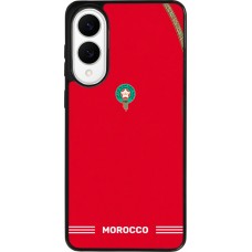 Coque Samsung Galaxy S25 Edge - Silicone rigide noir Maillot de football Maroc 2026 personnalisable