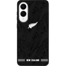 Coque Samsung Galaxy S25 Edge - Silicone rigide noir Maillot de football Nouvelle-Zélande 2026 personnalisable