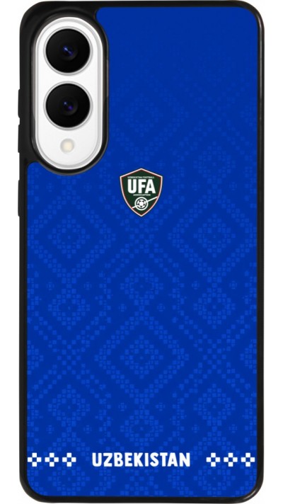 Coque Samsung Galaxy S25 Edge - Silicone rigide noir Maillot de football Ouzbékistan 2026 personnalisable