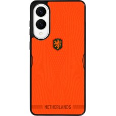 Coque Samsung Galaxy S25 Edge - Silicone rigide noir Maillot de football Pays-Bas 2026 personnalisable