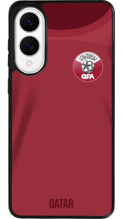 Coque Samsung Galaxy S25 Edge - Silicone rigide noir Maillot de football Qatar 2022 personnalisable