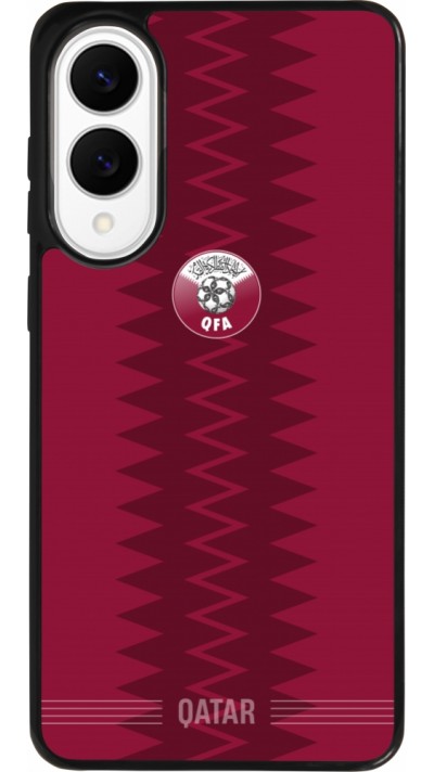 Coque Samsung Galaxy S25 Edge - Silicone rigide noir Maillot de football Qatar 2026 personnalisable