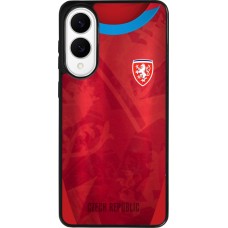 Coque Samsung Galaxy S25 Edge - Silicone rigide noir Maillot de football République Tchèque personnalisable