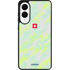 Coque Samsung Galaxy S25 Edge - Silicone rigide noir Maillot de football Suisse Away 2026 personnalisable