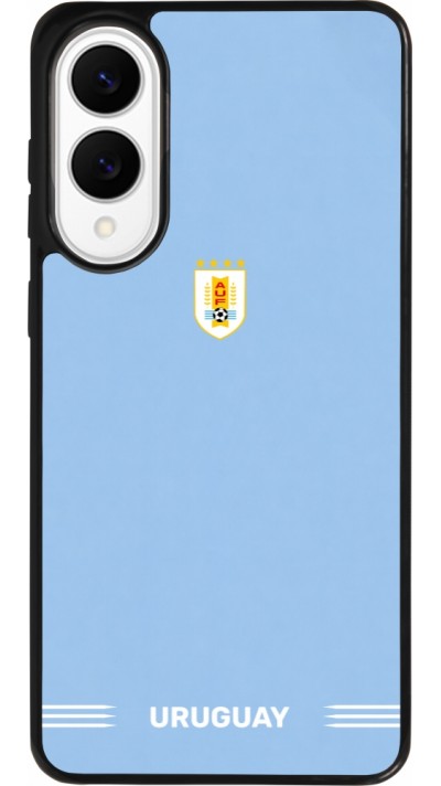 Coque Samsung Galaxy S25 Edge - Silicone rigide noir Maillot de football Uruguay 2026 personnalisable