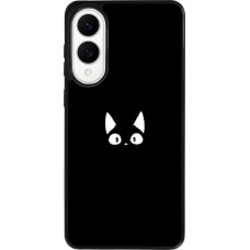 Samsung Galaxy S25 Edge Case Hülle - Silikon schwarz Funny cat on black
