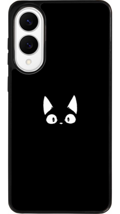 Coque Samsung Galaxy S25 Edge - Silicone rigide noir Funny cat on black
