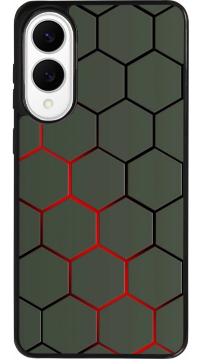 Coque Samsung Galaxy S25 Edge - Silicone rigide noir Geometric Line red