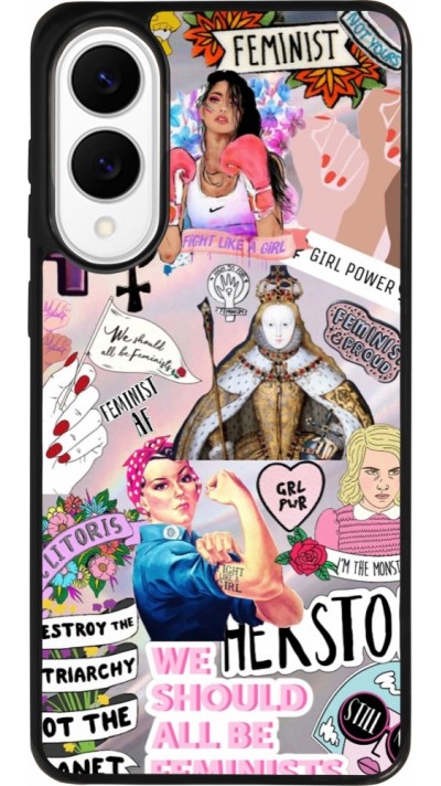 Coque Samsung Galaxy S25 Edge - Silicone rigide noir Girl Power Collage