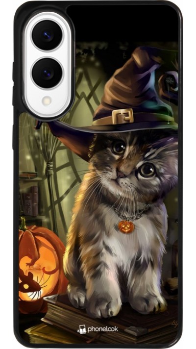 Coque Samsung Galaxy S25 Edge - Silicone rigide noir Halloween 21 Witch cat