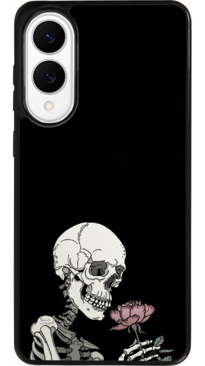 Coque Samsung Galaxy S25 Edge - Silicone rigide noir Halloween 2023 rose and skeleton
