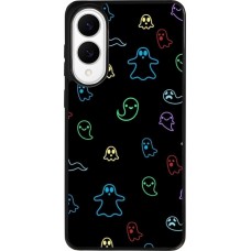 Coque Samsung Galaxy S25 Edge - Silicone rigide noir Halloween 2024 colorful ghosts