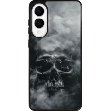 Coque Samsung Galaxy S25 Edge - Silicone rigide noir Halloween 2024 smoky skull