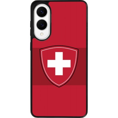 Coque Samsung Galaxy S25 Edge - Silicone rigide noir Hockey World Championship Ecusson Suisse
