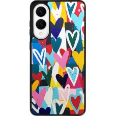 Samsung Galaxy S25 Edge Case Hülle - Silikon schwarz Joyful Hearts