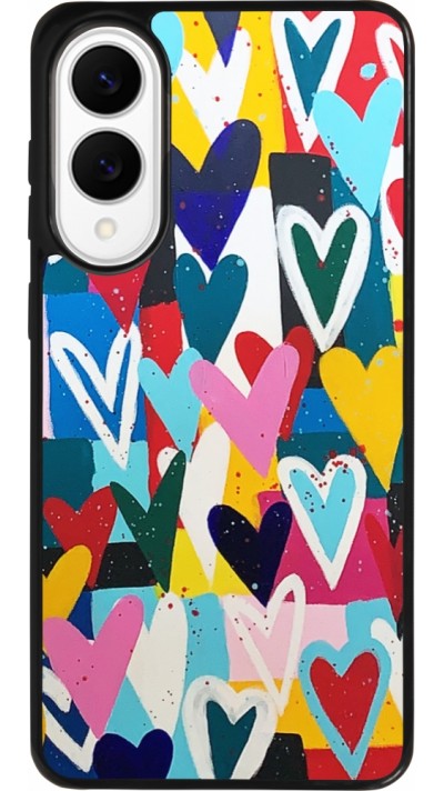 Coque Samsung Galaxy S25 Edge - Silicone rigide noir Joyful Hearts