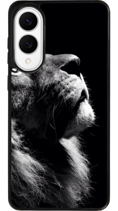Samsung Galaxy S25 Edge Case Hülle - Silikon schwarz Lion looking up