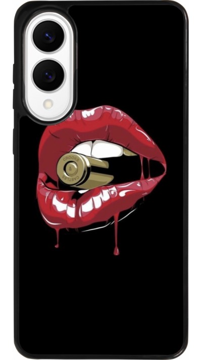 Samsung Galaxy S25 Edge Case Hülle - Silikon schwarz Lips bullet