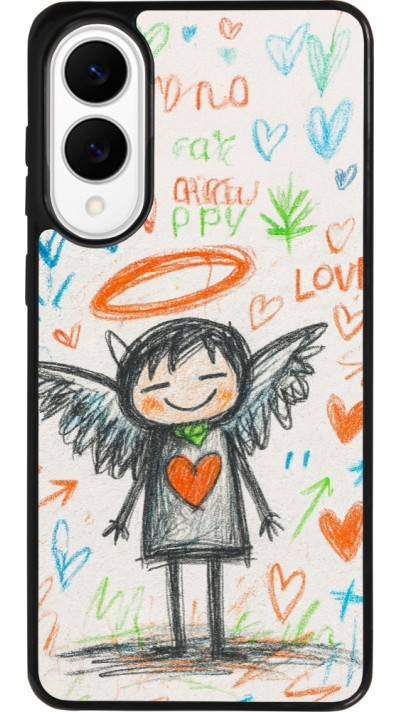 Coque Samsung Galaxy S25 Edge - Silicone rigide noir Little Angel Sketch Love