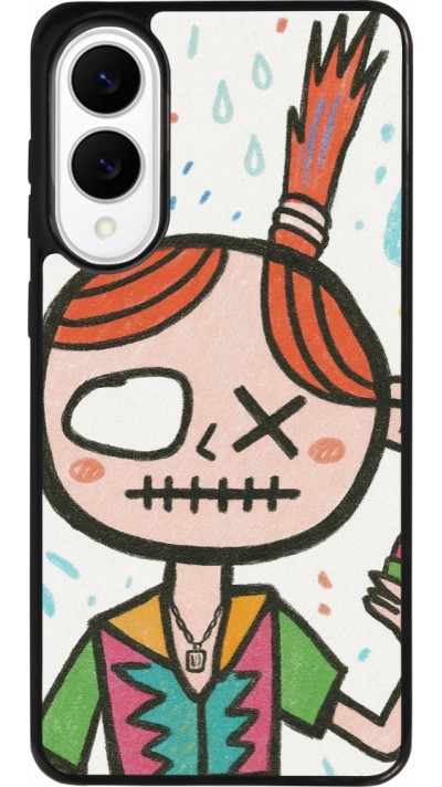 Coque Samsung Galaxy S25 Edge - Silicone rigide noir Little Girl Sketch