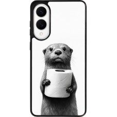 Samsung Galaxy S25 Edge Case Hülle - Silikon schwarz Otter Toilettenpapier